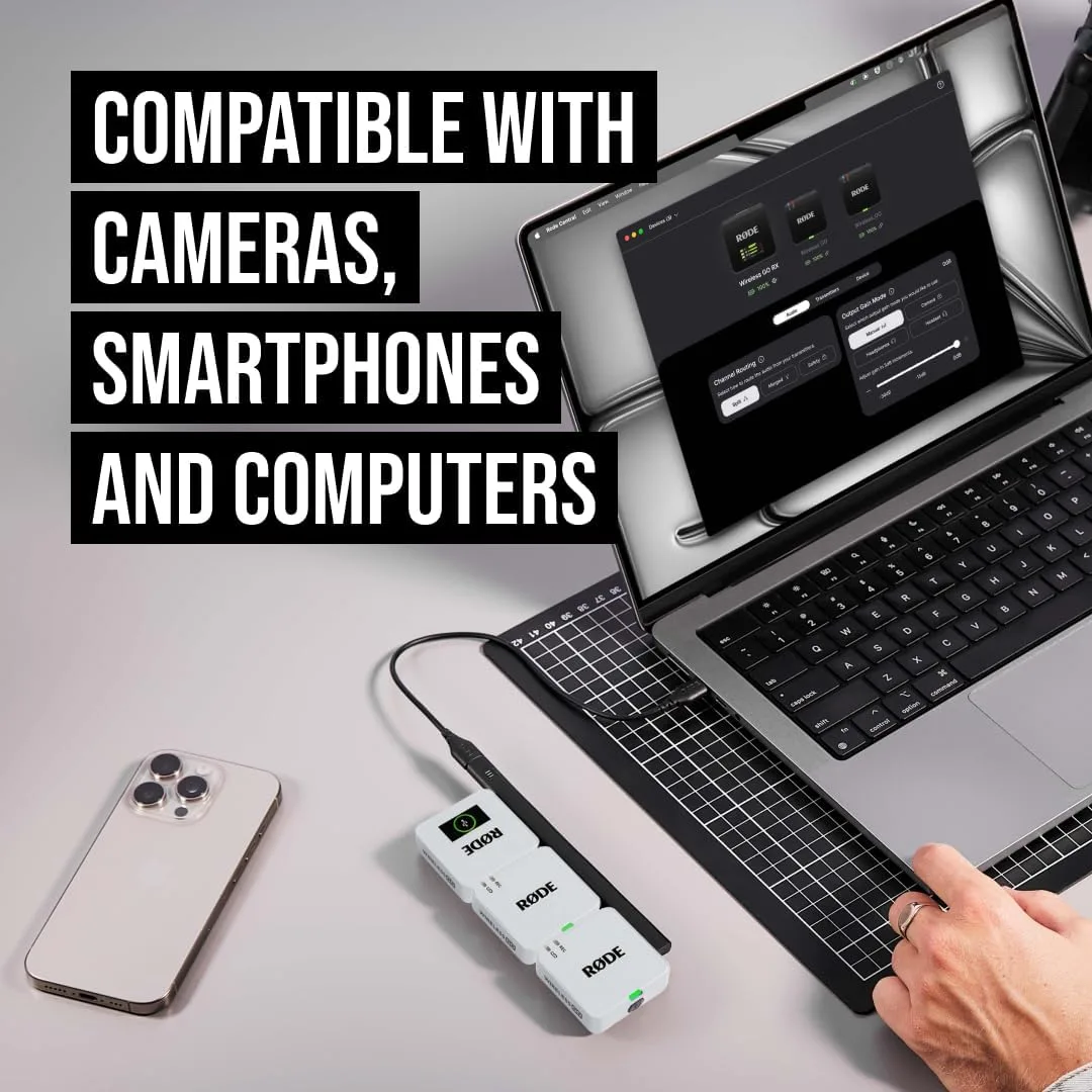 RØDE Wireless GO (Gen 3) Compact Wireless Microphone, 32-Bit Float, White