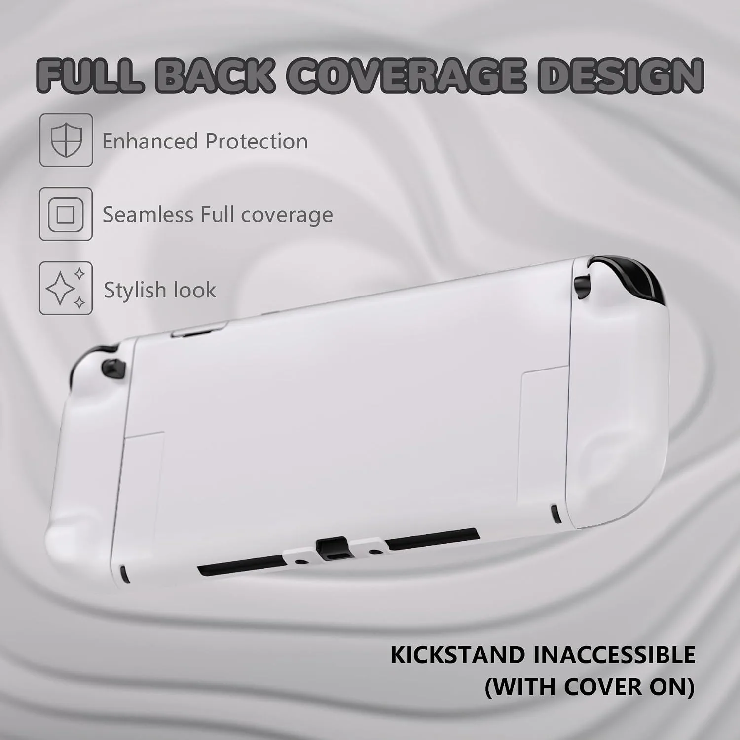 PlayVital Hard Case for Nintendo Switch 2 with Extra Stand & Thumb Grip Caps | Split Design, Dockable Protective Full-Body Shell Cover for Nintendo Switch 2 | Solid Color Series, White