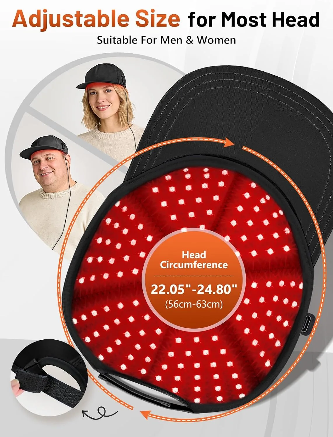 RELEXNOW Red Light Therapy Cap for Hair with Upgraded 180 Tri-Chip LEDs