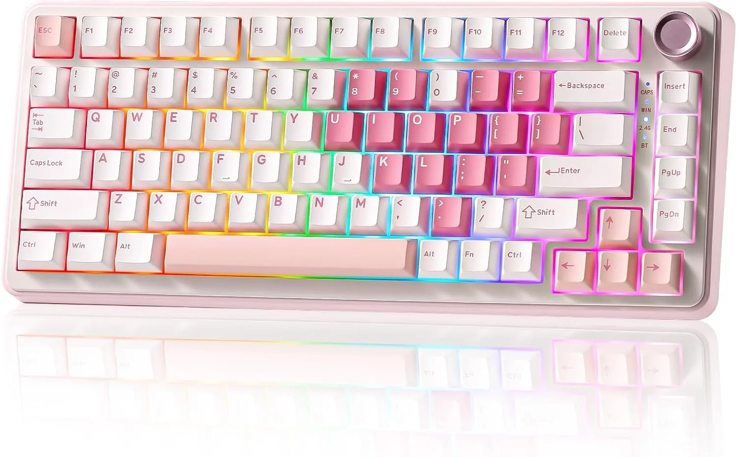 Teclado Gamer Yunzii B75 PRO 75% Wireless Mecánico Blanco