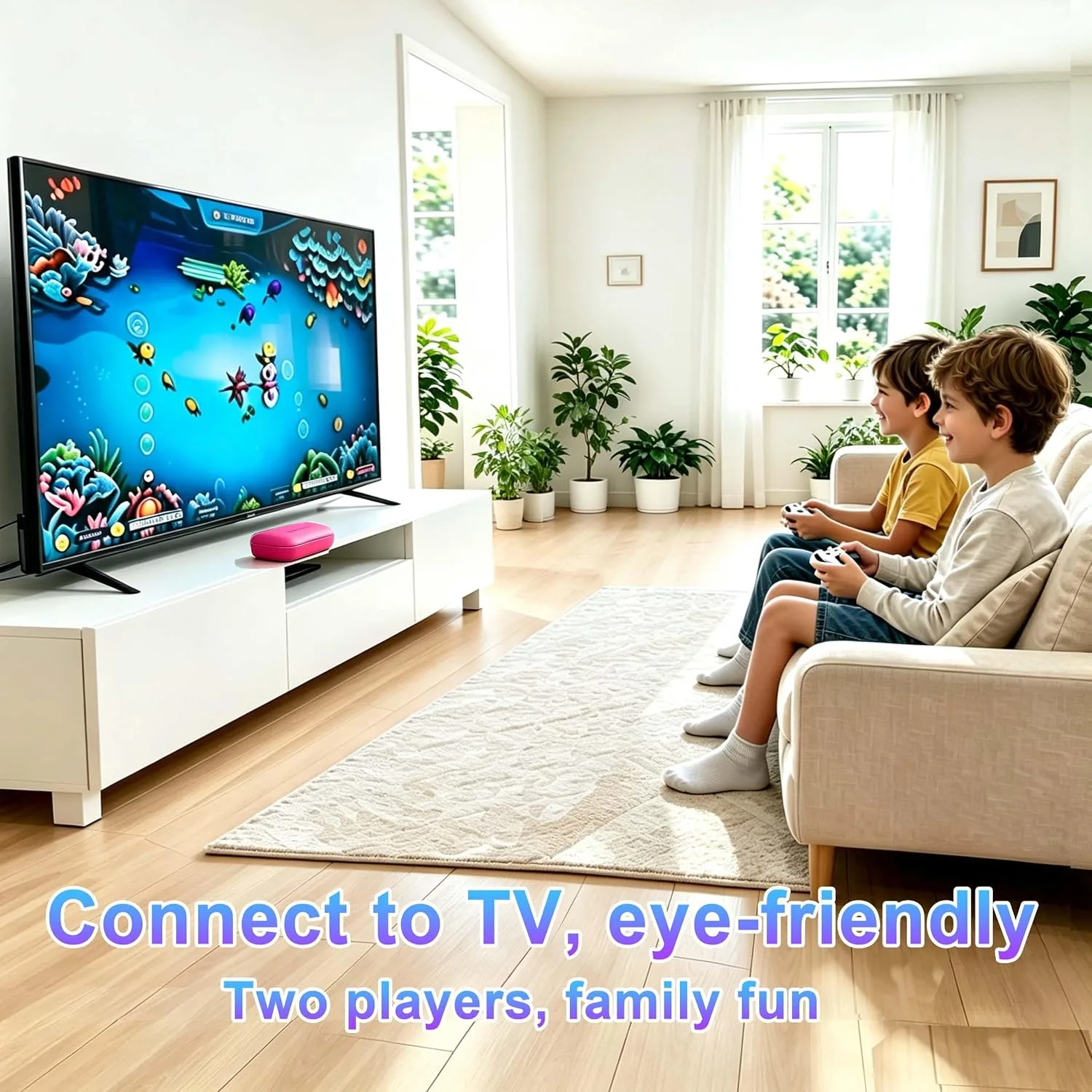 TV Game for Kids with 100+ Video Games,indoor Game System for kids,Red