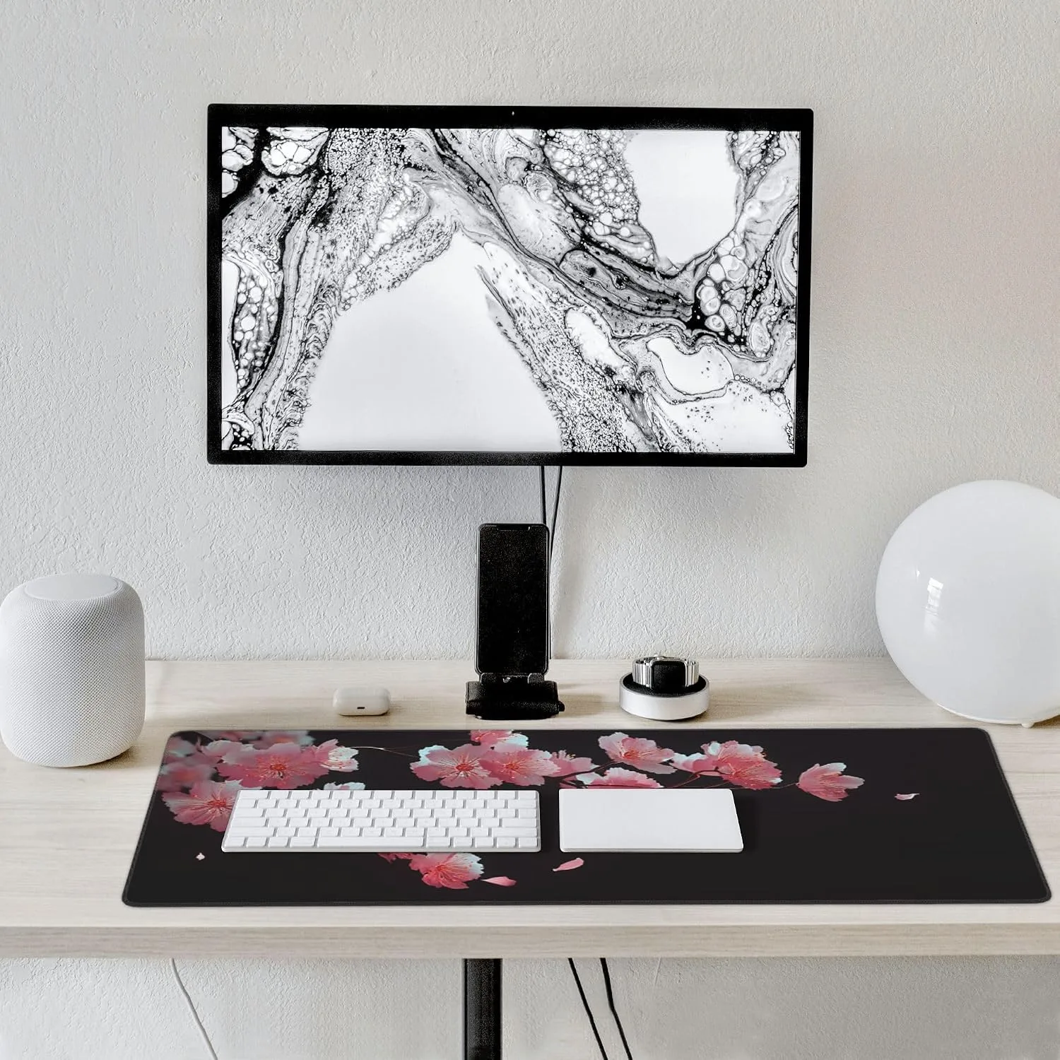 Cherry Blossom Extended Gaming Mouse Pad, Non-Slip Rubber Base, Washable, Oversized Desk Mat, 35.4" x 15.7" Inches
