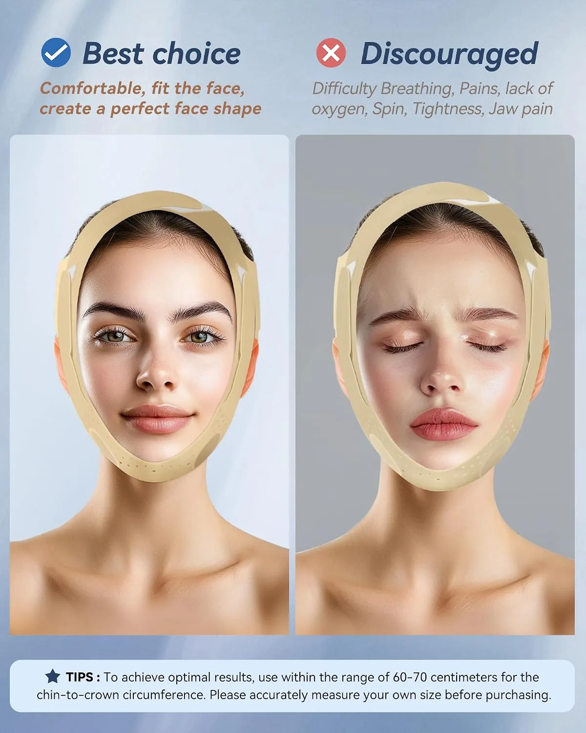 Reusable V Line Silicone Face Strap, Soft Silicone Chin Strap for Women