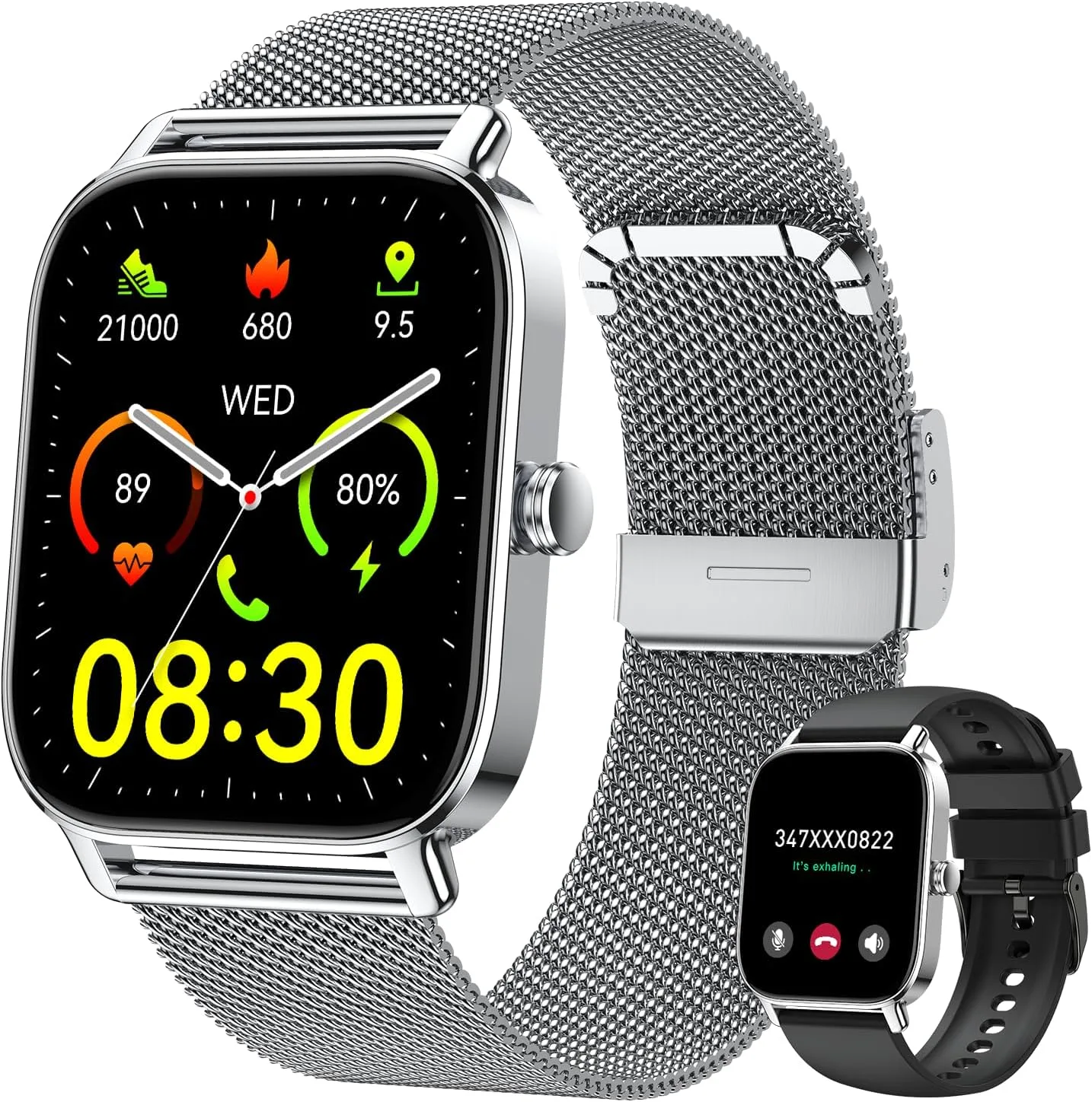 Smart Watch for Men Women Fitness Tracker: Make Answer Call Digital Mens Watches Waterproof Running Pedometer Smartwatch for Android Phone iPhone Samsung Compatible Sleep SpO2 Heart Rate Monitor Step