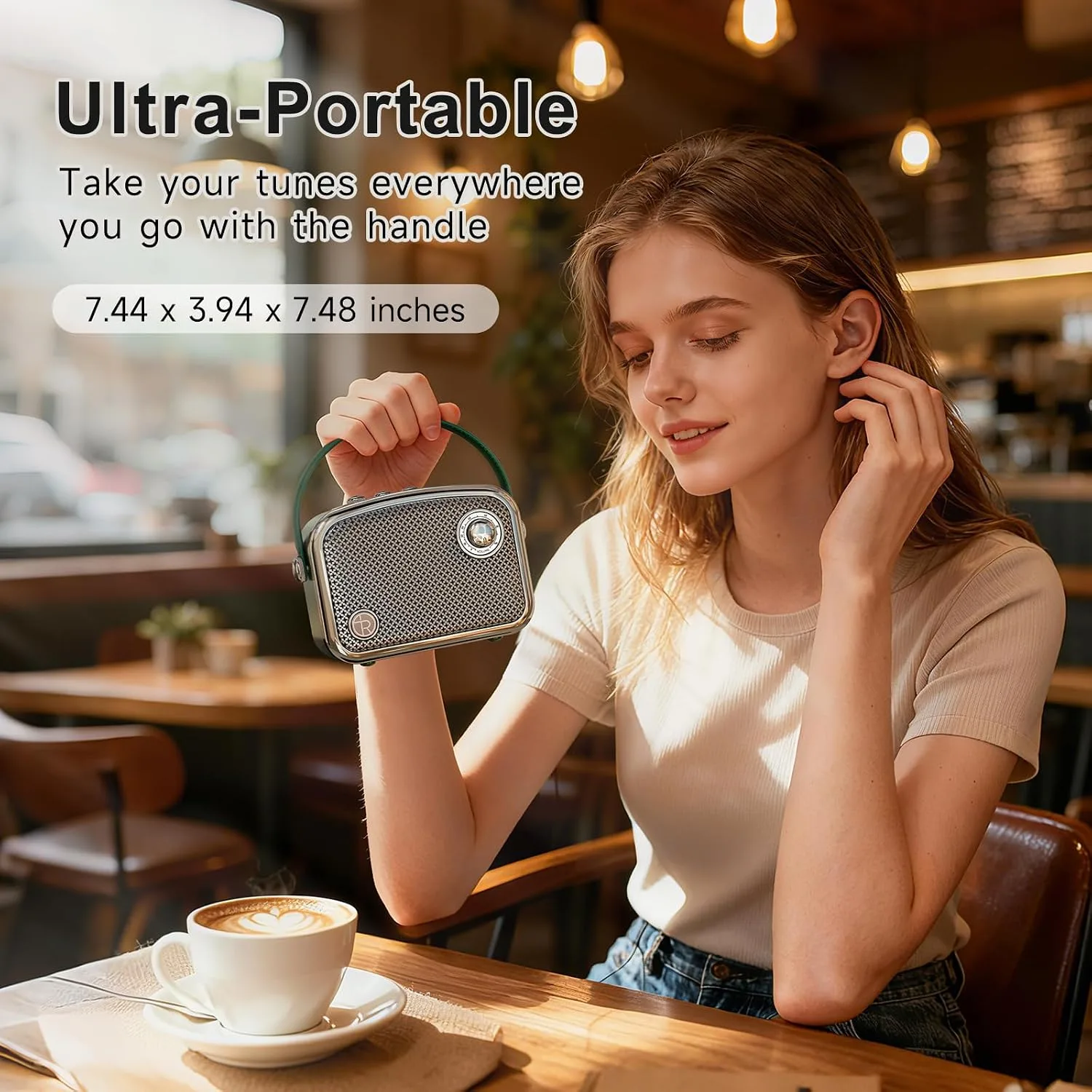 Bluetooth Speaker, 40W, Retro Decor, Small Gift for Women Man, Green