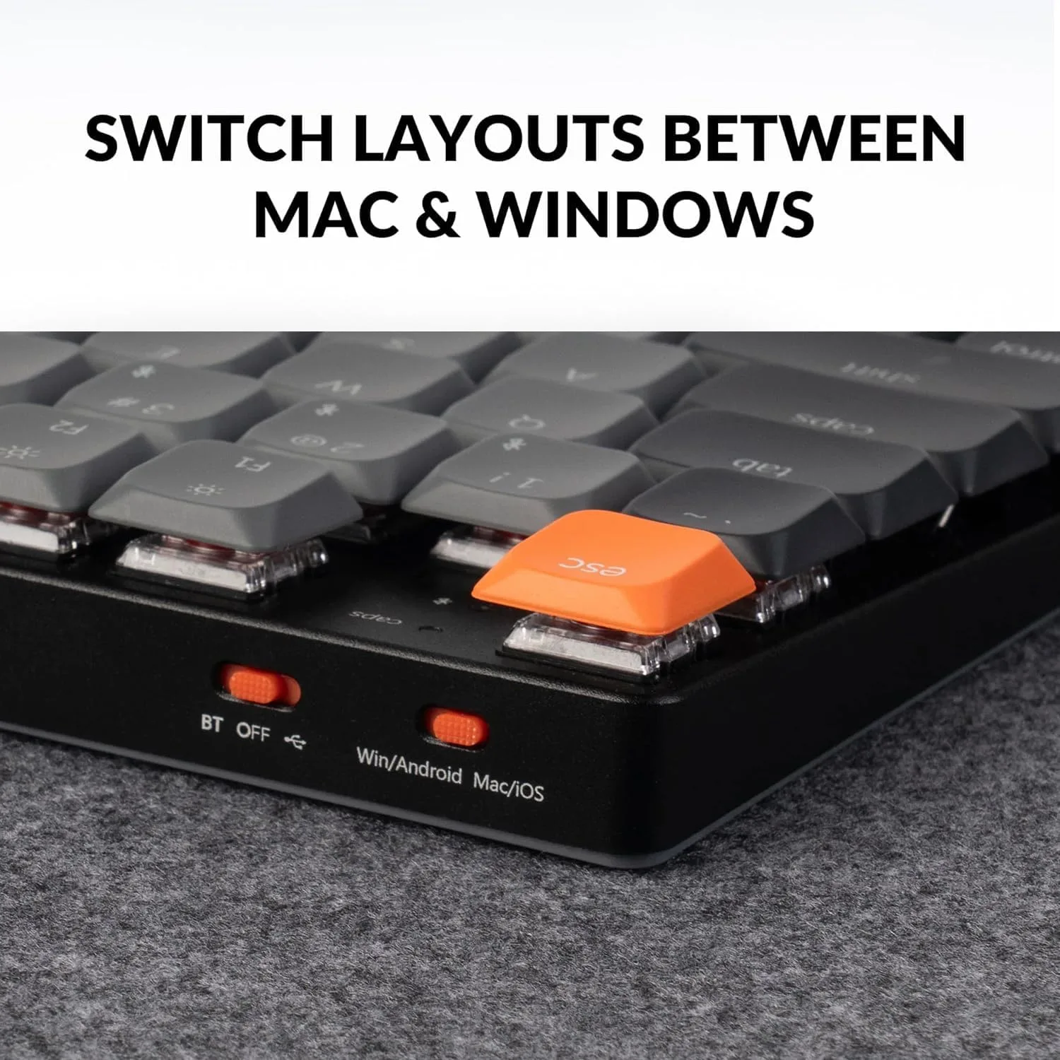 Keychron K5 QMK Ultra-Slim Full Size Layout Wireless Mechanical Gaming Keyboard, 104 Keys with Brown Switch, White LED Backlight Rechargeable Wired Bluetooth Keyboard for Mac/Windows, Version 2