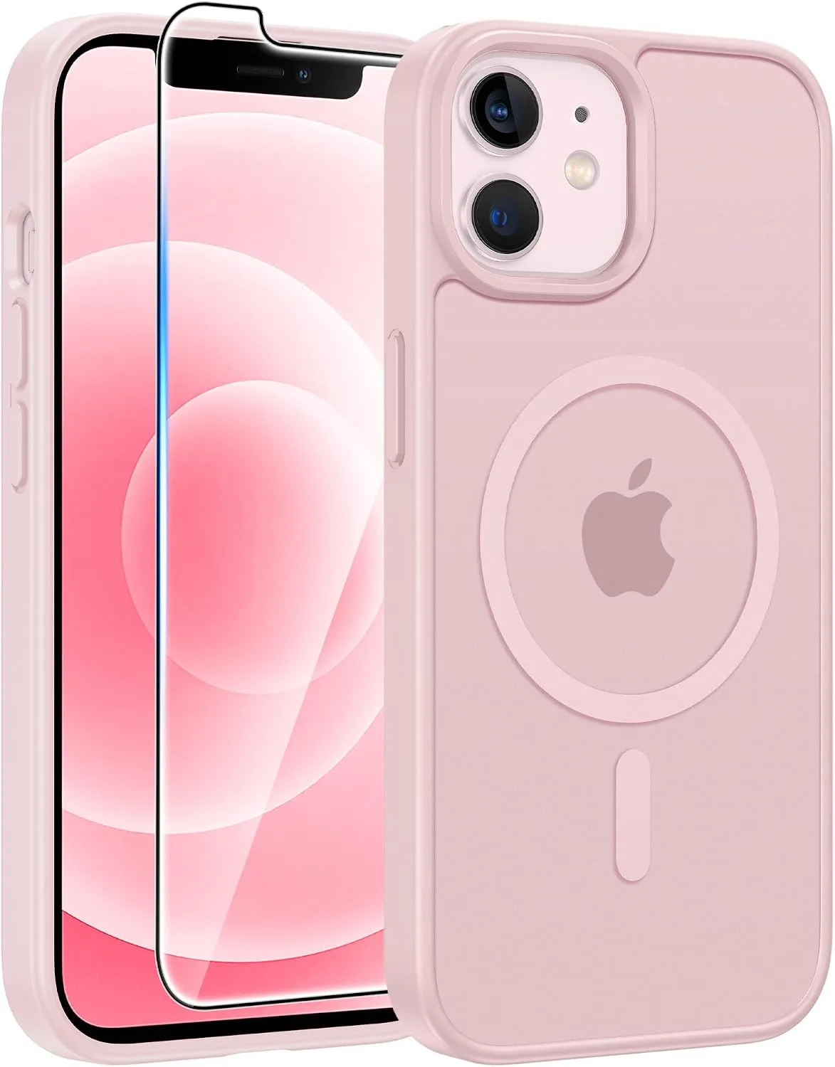 FNTCASE for iPhone 12 / iPhone 12 Pro Case Fit for MagSafe Light Pink