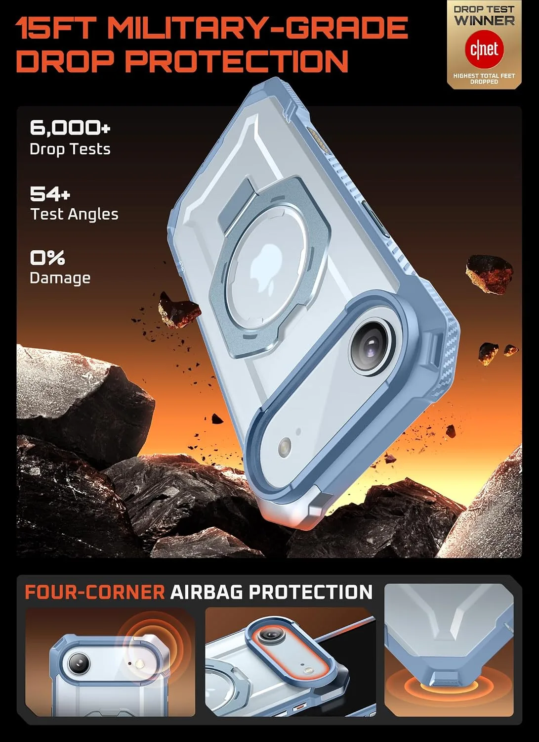 SUPCASE for iPhone Air Case with Stand & Camera Control Button, Arctic