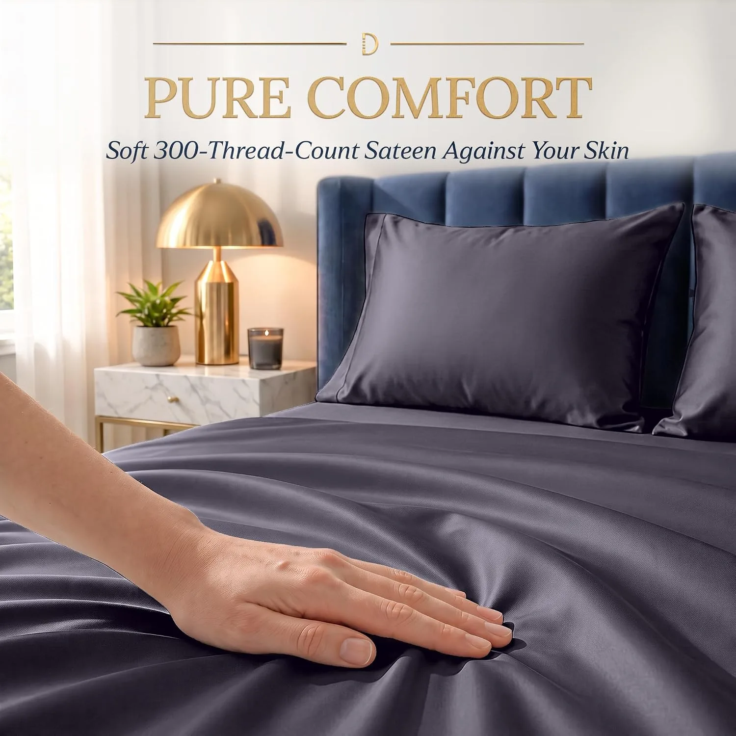 DECOLURE 100% Viscose from Bamboo Sheets Twin Size | 3 Pc Cooling Bed Set