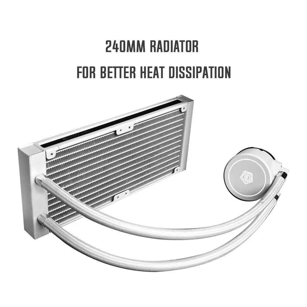 ID-COOLING FROSTFLOW X 240 Snow 240mm AIO CPU Cooler, Intel & AMD