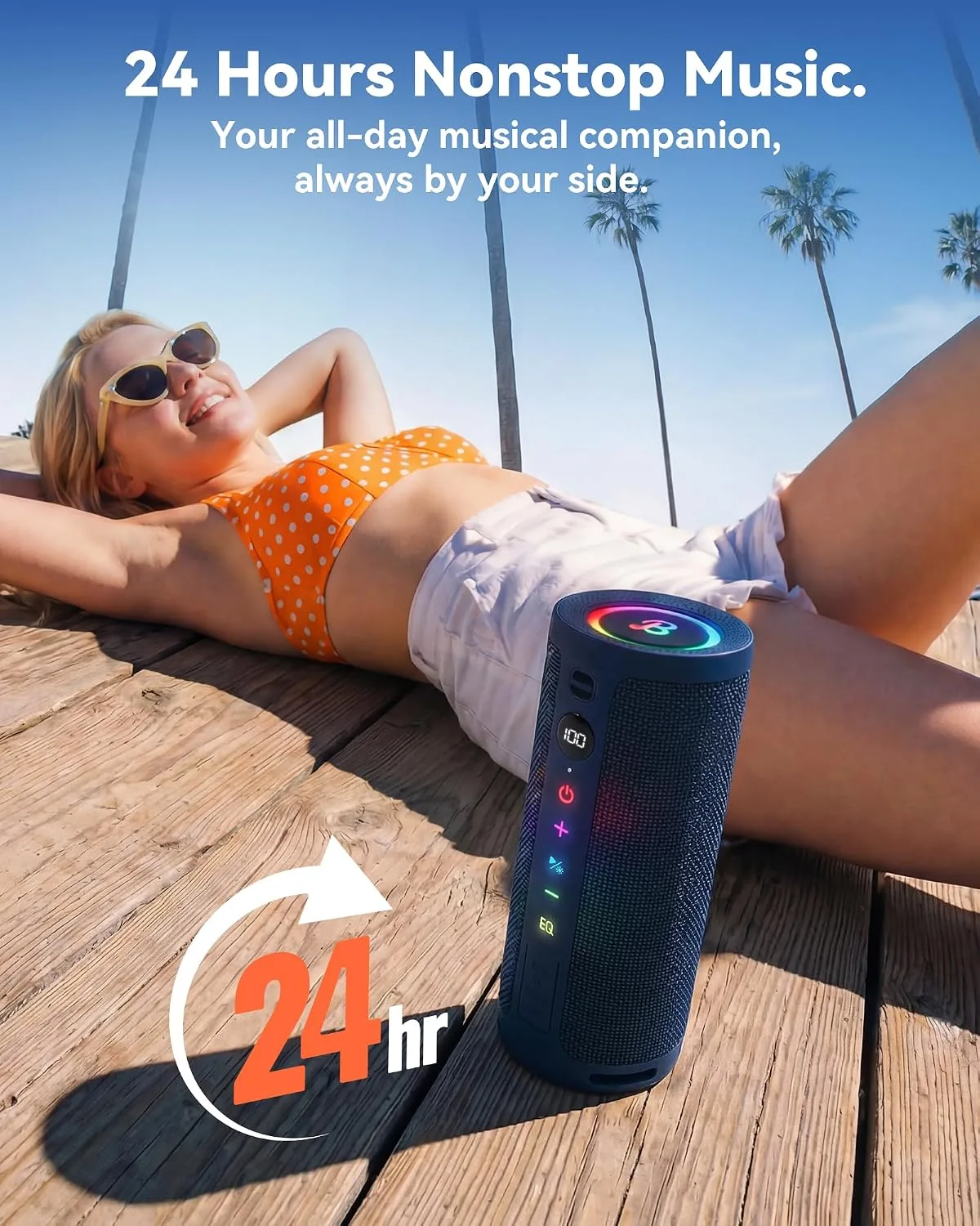 BassBloom Roar 3 Portable Bluetooth Speaker,IPX6 Waterproof,20W