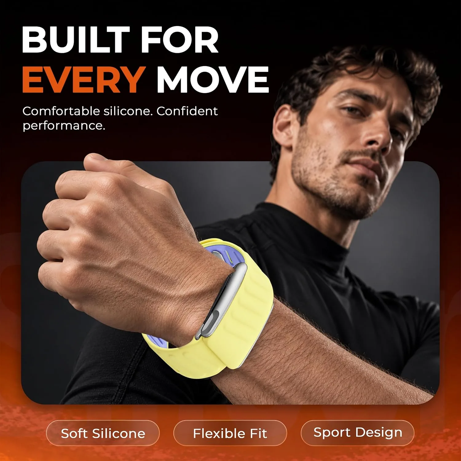 DADO Silicone Sport Replacement Band Compatible with WHOOP 5.0, One, Peak, and Life Fitness Tracker – Breathable, Durable & Comfortable | Not for Whoop Gen 4