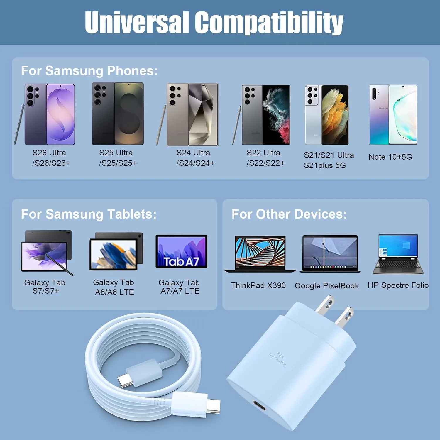 Super Fast Samsung Charger Type C 25W USB C Android Phone Charger Block