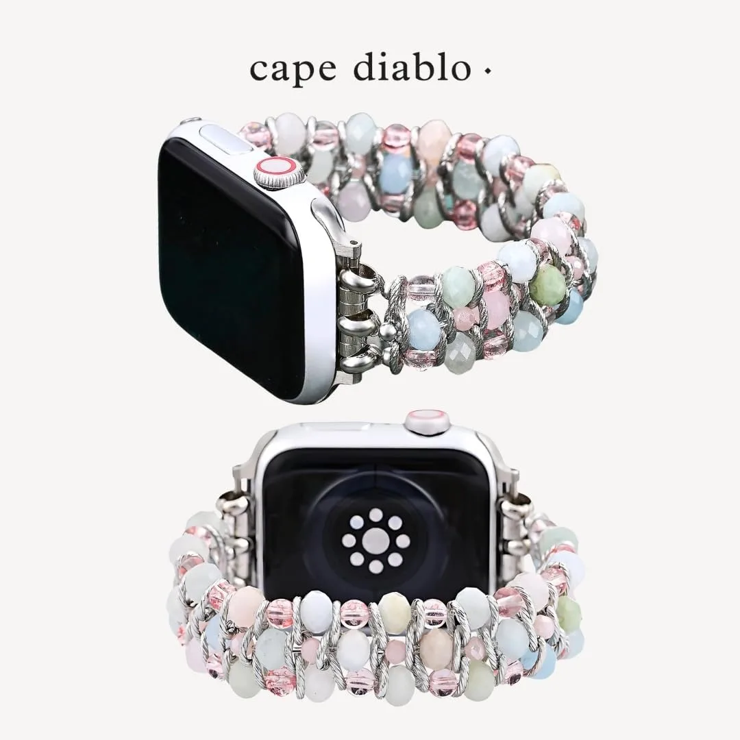 Cape Diablo Smart Watch Band for Women - Handmade Gemstone Strap - Compatible with 38mm-45mm Apple Faces