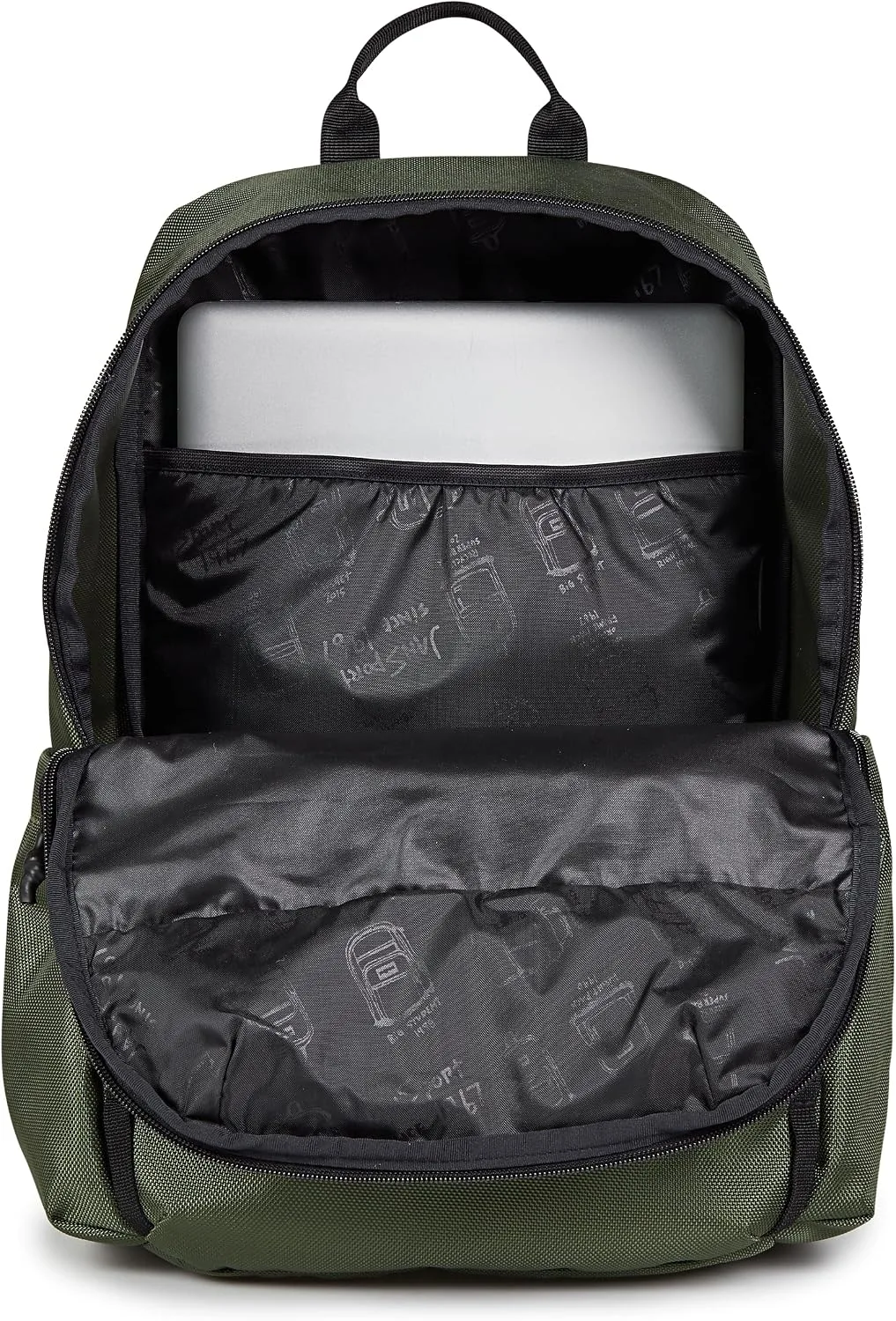 JanSport Venture Daypack – Travel Pack With Large Main Compartment, Padded Laptop Sleeve, Dual Water Bottle Pockets, and Attachment Buckles, Cargo Green
