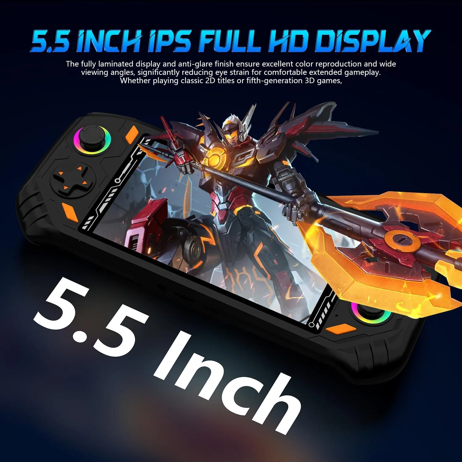 RG52MINI Retro Handheld Game Console, 5.5 Inch IPS Screen, Portable Dual System, 64GB Support 30+ Emulator&22000+ Classic Games, WiFi Networked Fighting, HDMI TV Output, 5000mAh Battery(Black 64GB)
