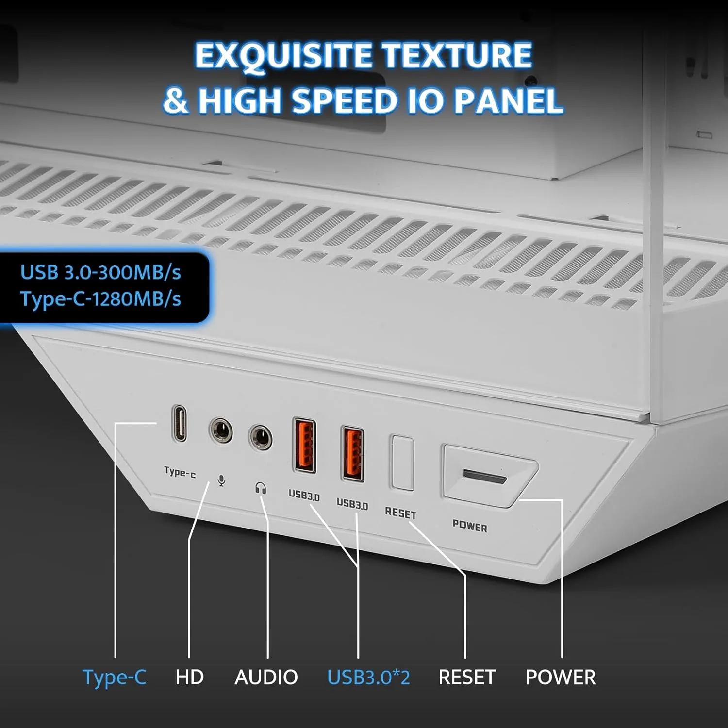 darkFlash DY470 Full-Tower ATX Gaming PC Case with 4 PWM ARGB Fans, White