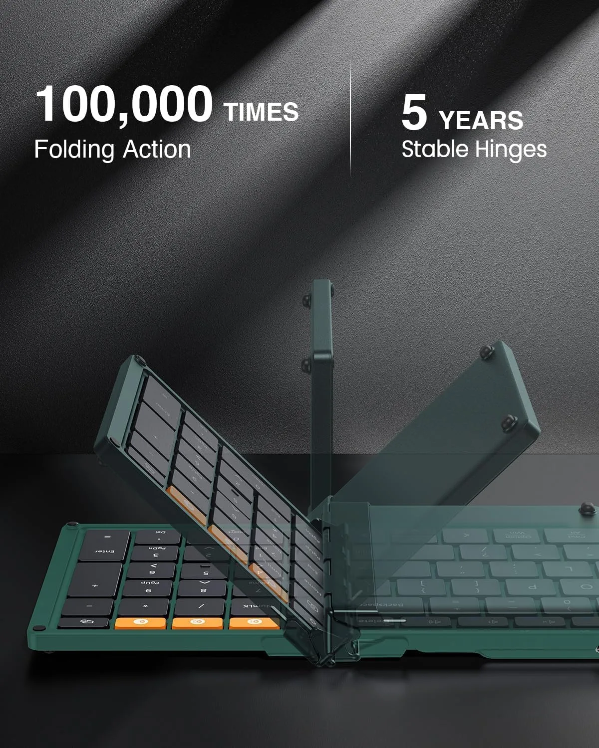 ProtoArc XK01 Full-Size Foldable Bluetooth Keyboard for Travel, Green