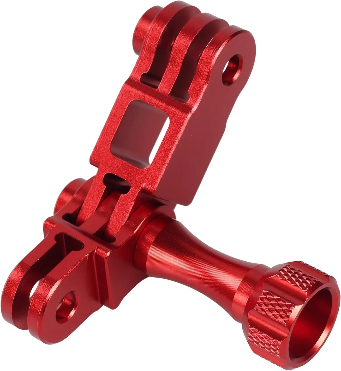 HSU Aluminum Alloy Metal Adjust Arm Straight Joints Mount, Same Direction Straight Joints Mount for Go Pro Hero 13/12/11/10/9/8/7/6/5 Black,Session 5/4, DJI Osmo Action Action Camera and More(Red)