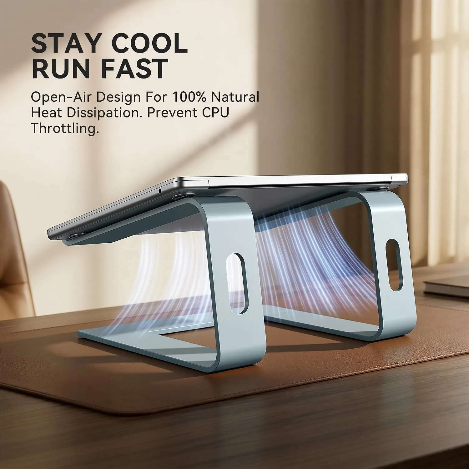 SOUNDANCE Laptop Stand, Aluminum Ergonomic Desk Riser, 10-15.6", Aquamarine