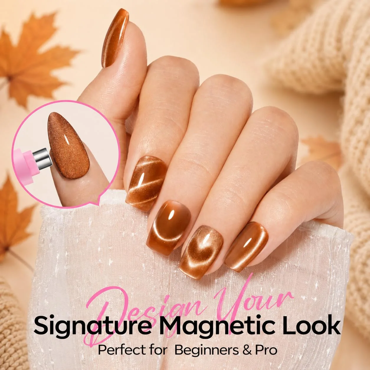 modelones Cat Eye Magnet Nail Magnets Cateye Fall Brown Gel Polish Stuff