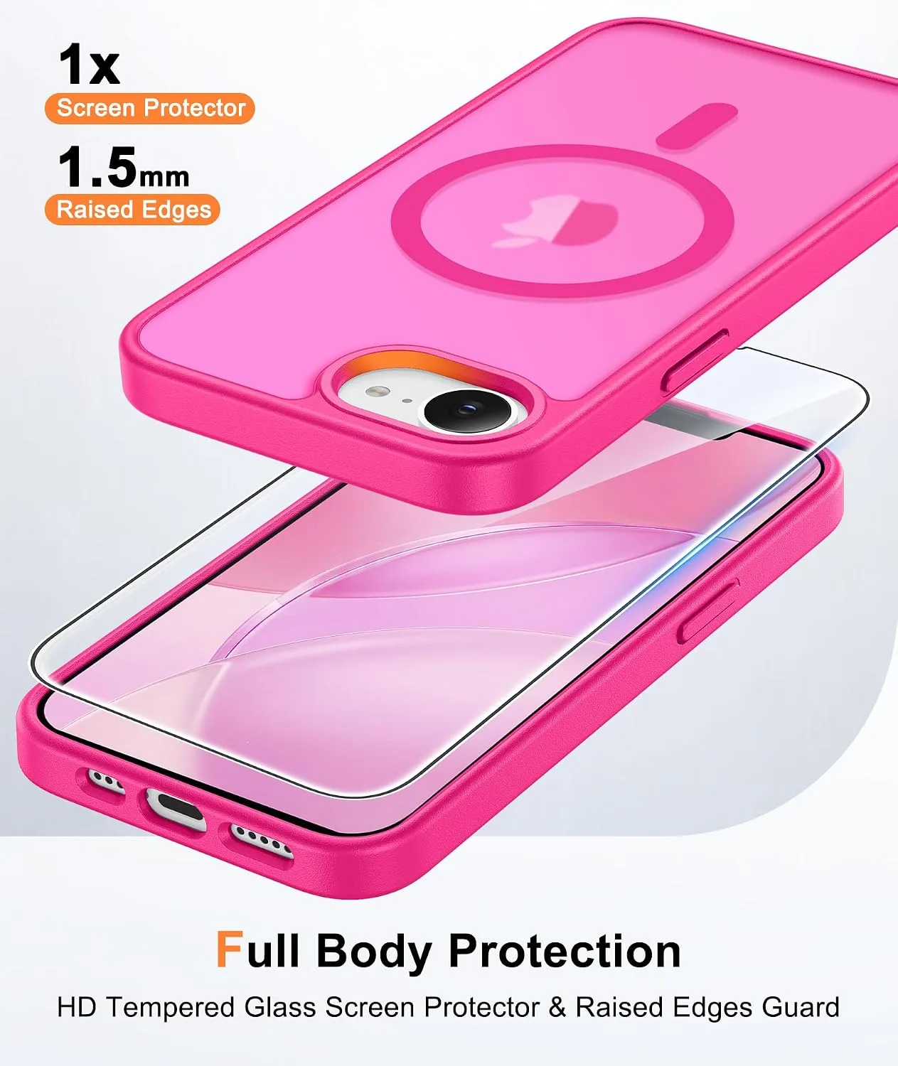 FNTCASE for iPhone 17e / 16e Case Fit for MagSafe Red