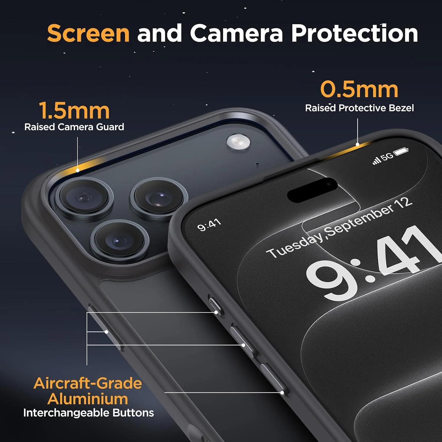 Miracase Magnetic for iPhone 18 Pro Case 6.3", Translucent Matte, Deep Gray