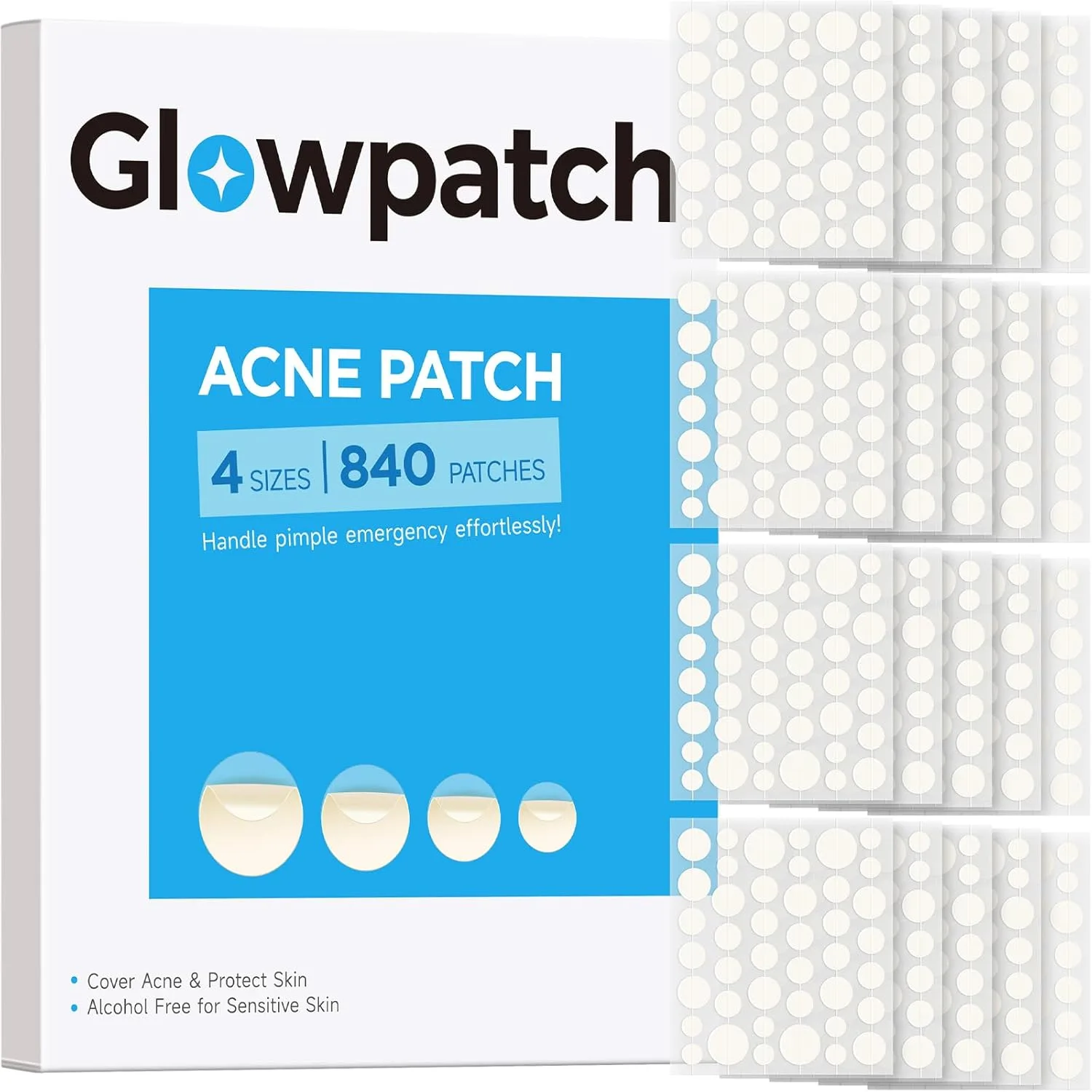 840 Counts 4 Sizes Pimple Patches for Face
