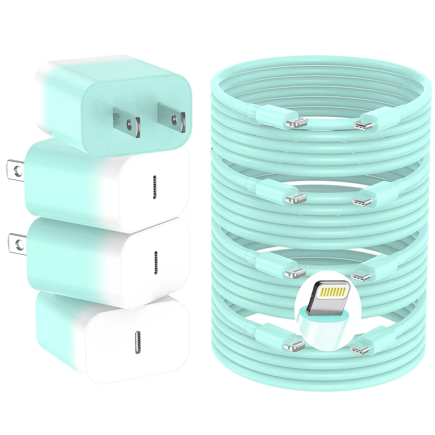 iPhone Charger Fast Charger,USB C Charger 4 Pack, 6FT Lightning Cable