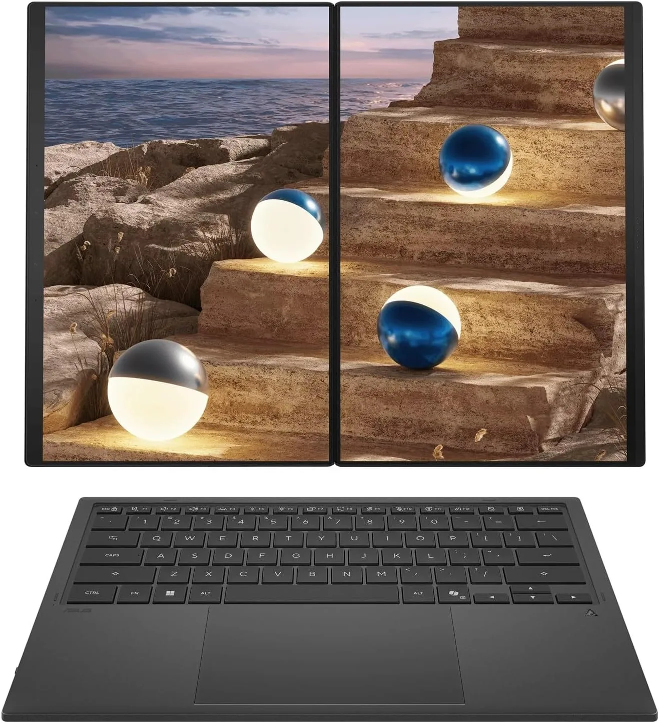 EXCaliberPC [2026] ASUS Zenbook Duo UX8407AA-PBX9T (Intel Core Ultra X9 378H, 32GB RAM, 2TB SSD, 14" OLED 3K 144Hz Touch, Windows 11) Touchscreen Laptop