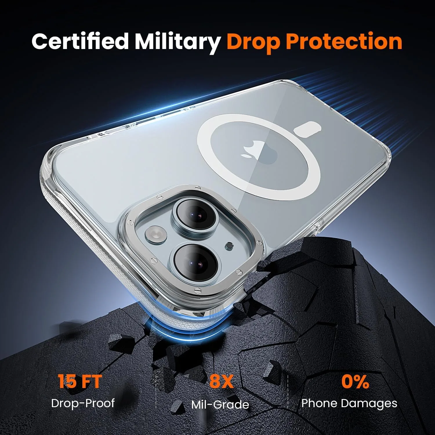 toushion 3 in 1 for iPhone 15 Plus Case Clear Bumper
