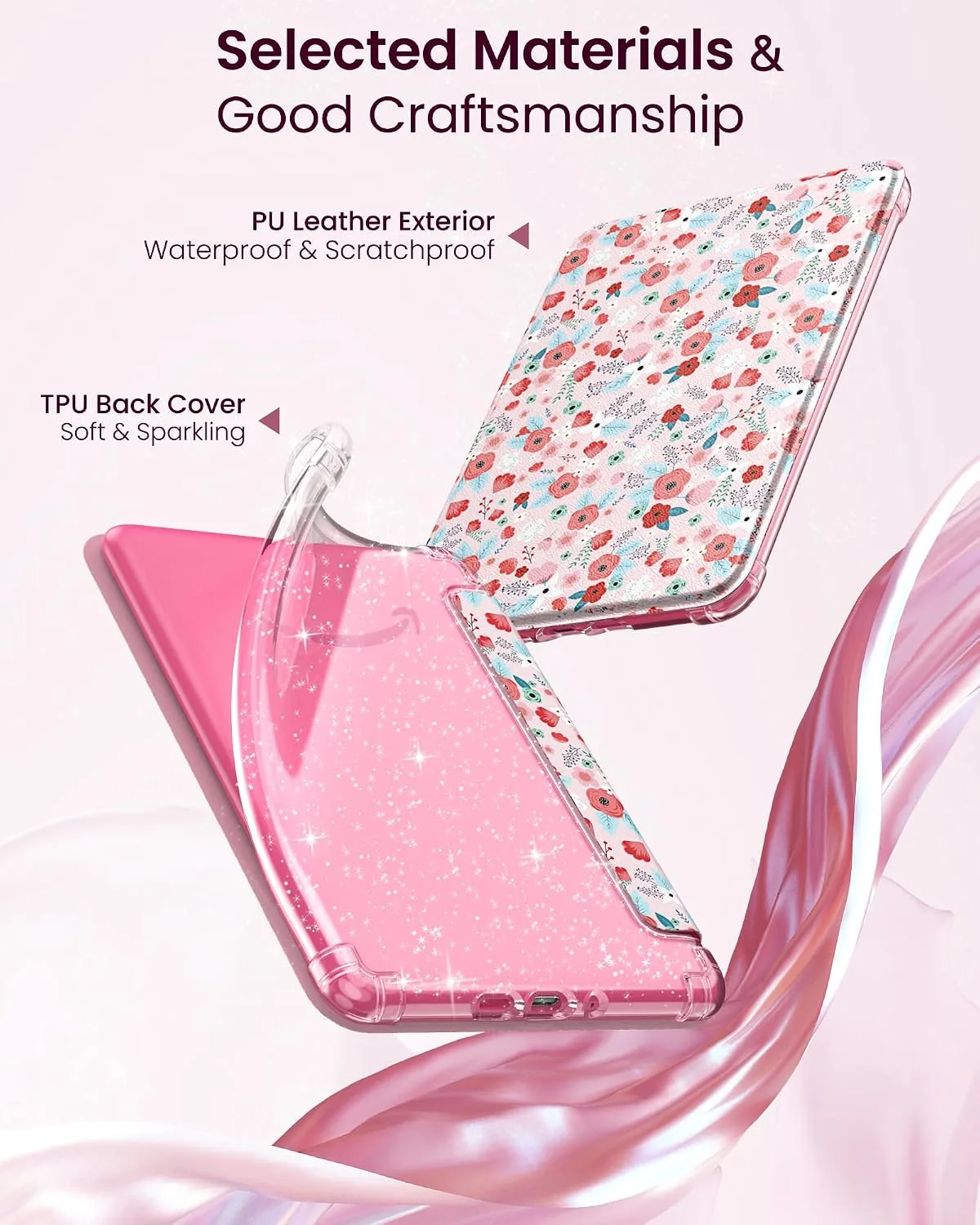 MoKo Case for 7" Kindle Paperwhite 12th Gen & Colorsoft 2024, Spring Pink