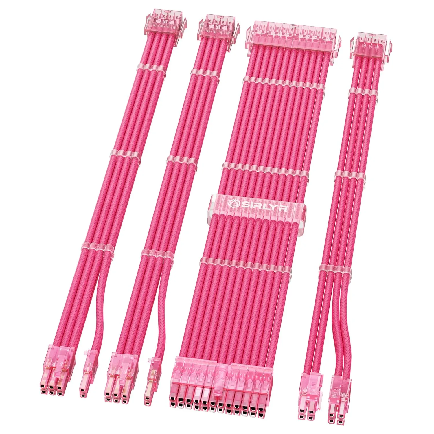 Sirlyr Pink PSU Cable Extension Kit,24Pin/8Pin EPS/GPU,4 Kits