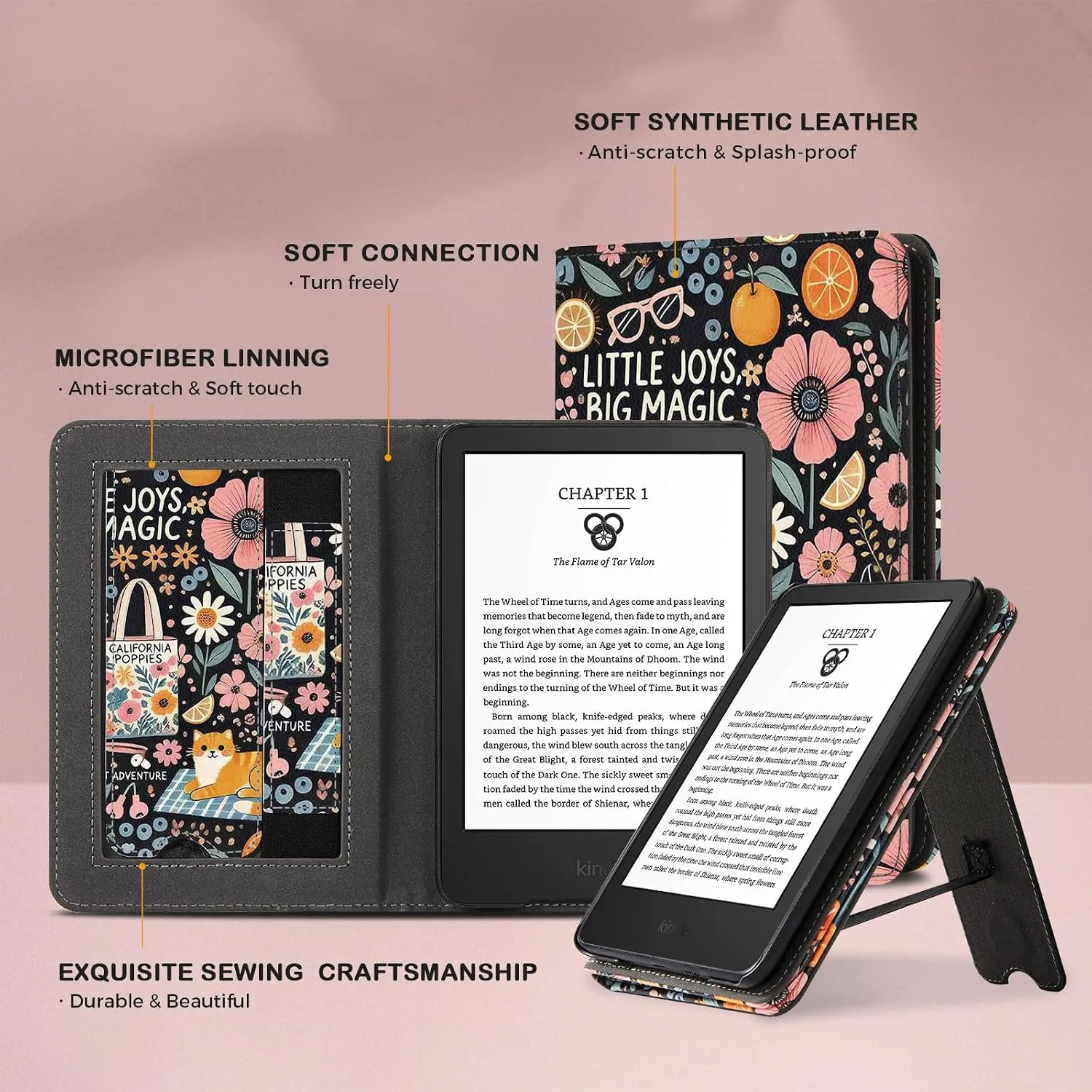 CoBak Case with Stand for for 6" Kindle (2024 & 2022, 11th Gen)
