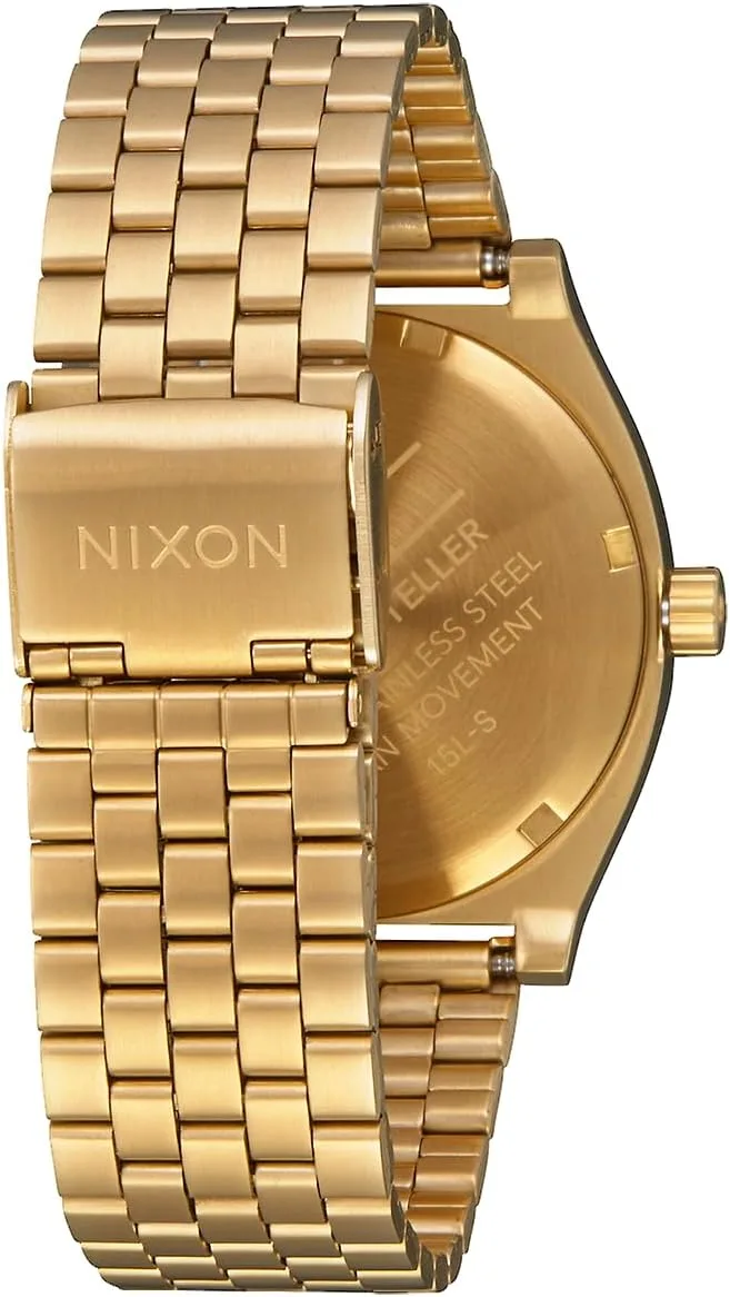NIXON Time Teller A045 - 100m Water Resistant Men's Analog Fashion Watch (37mm Watch Face, 19.5mm-18mm Stainless Steel Band)