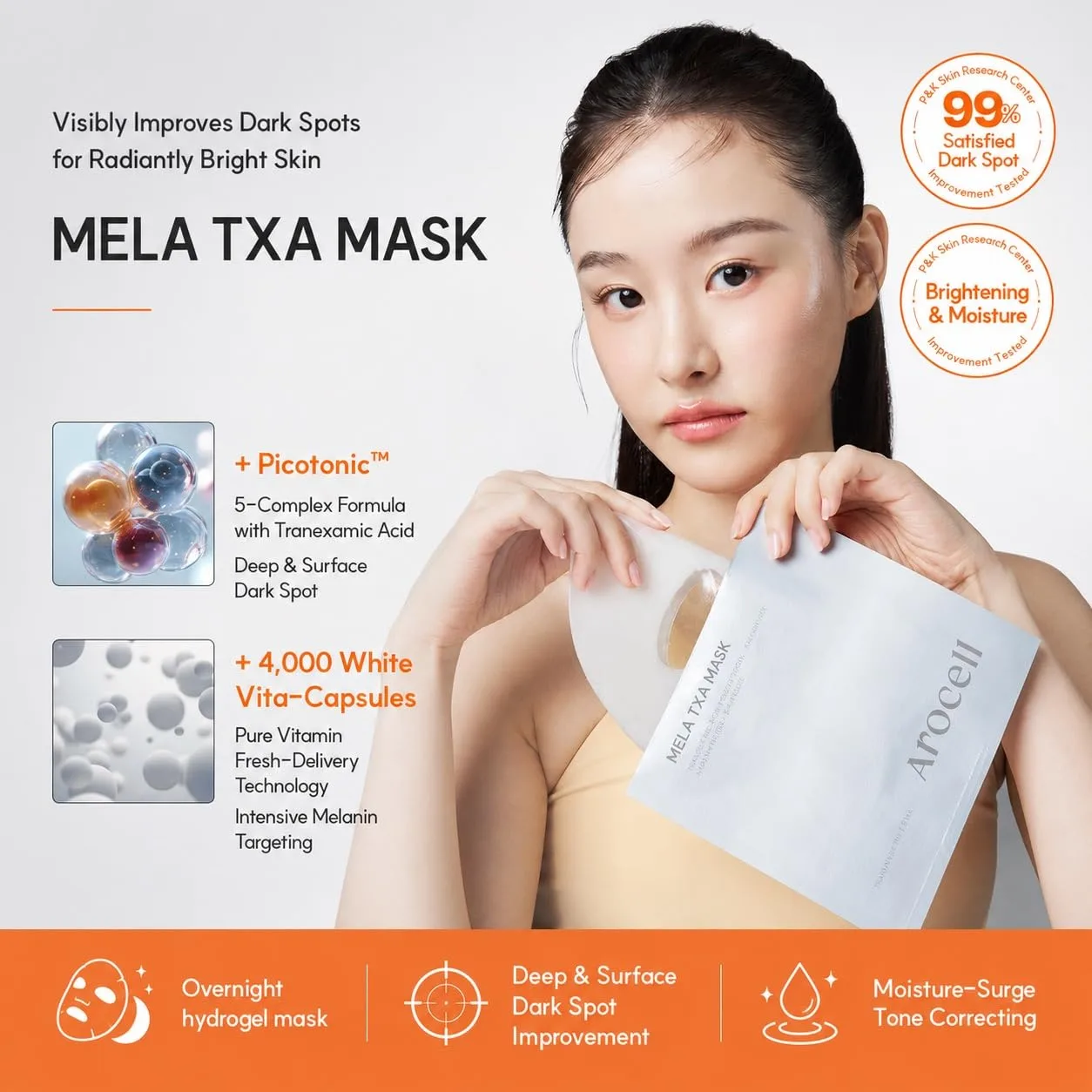 AROCELL Mask Variety Pack | Hydrating Collagen + Wrinkle Care + Anti-Aging + Brightening | Korean Bio-Engineered Collagen Mask Starter Kit