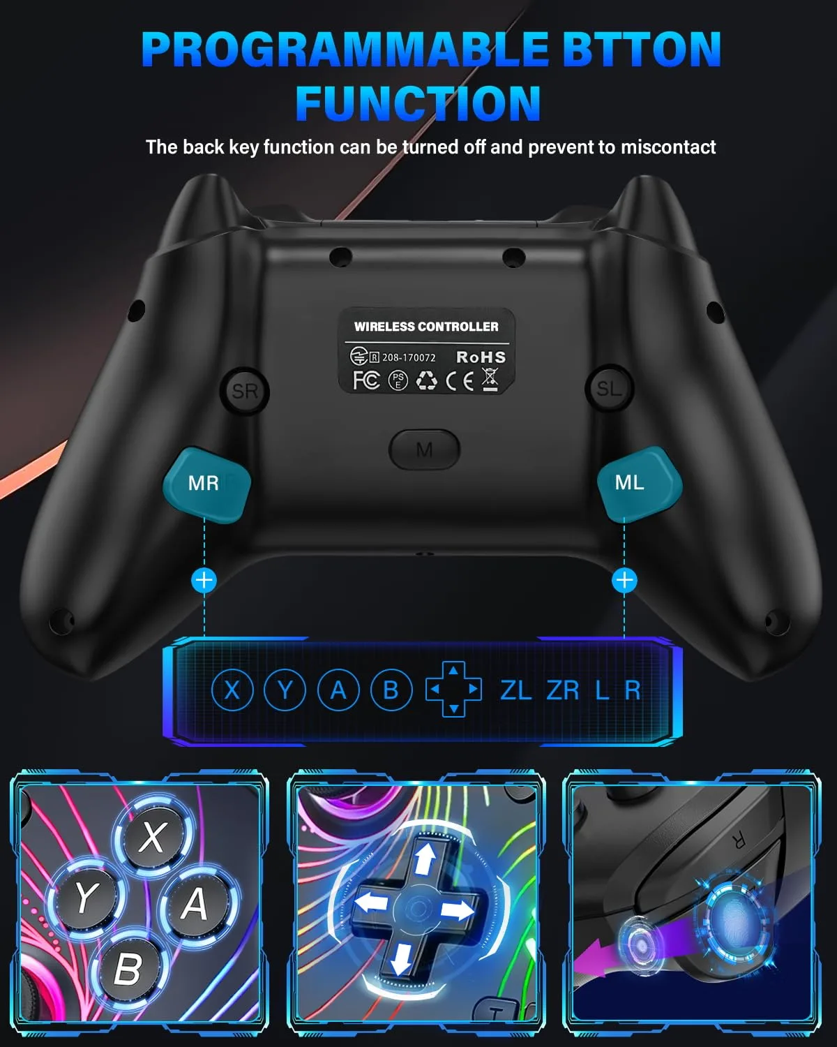 Switch Controller for Nitendo Switch/Switch 2/Switch Lite/Switch OLED