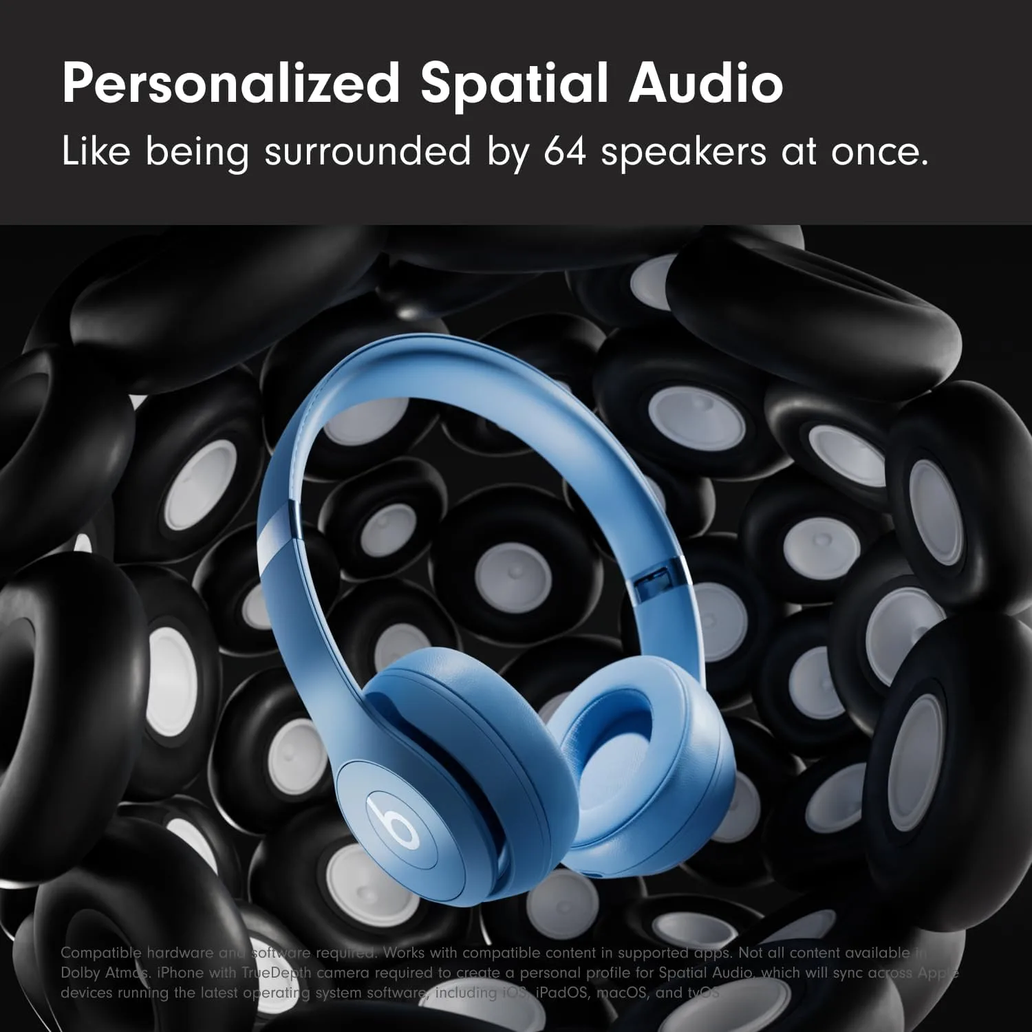 Beats Solo 4 - Wireless Bluetooth On-Ear Headphones, Apple & Android Compatible, Up to 50 Hours of Battery Life - Slate Blue (Renewed)