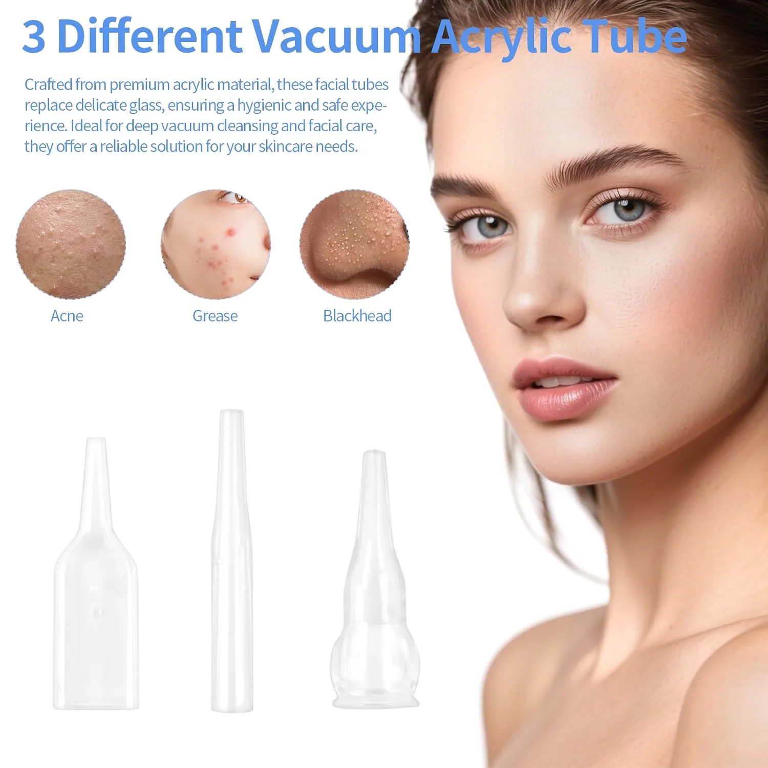 39" Silicone Tube, Vacuum Microdermabrasion Filters & 3pcs Vacuum Facial Tubes Set - Replacement Silicone Tubing with Filter for Professional Diamond Microdermabrasion Machines & Skin Care Devices