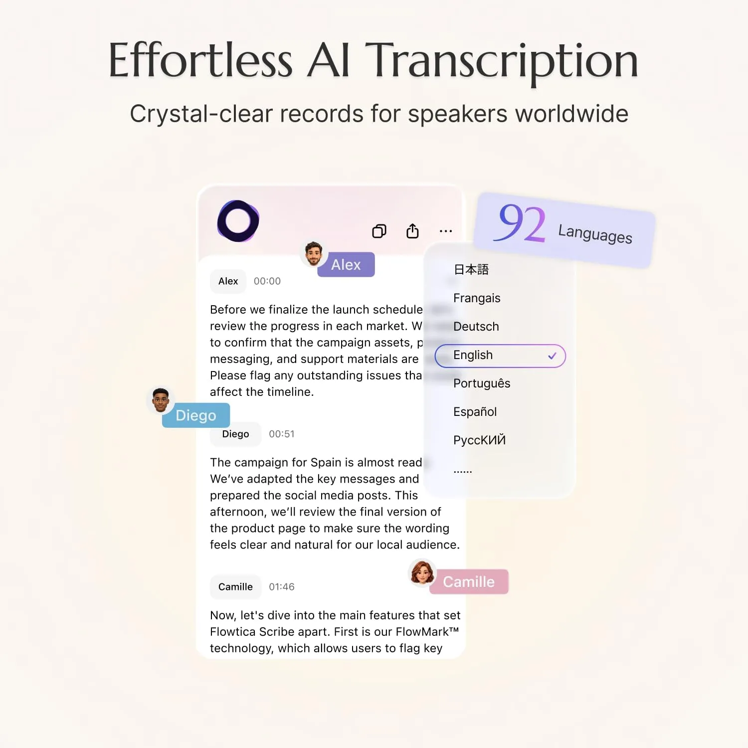 Flowtica AI Voice Recorder, Note Taking Device with Unlimited Transcription