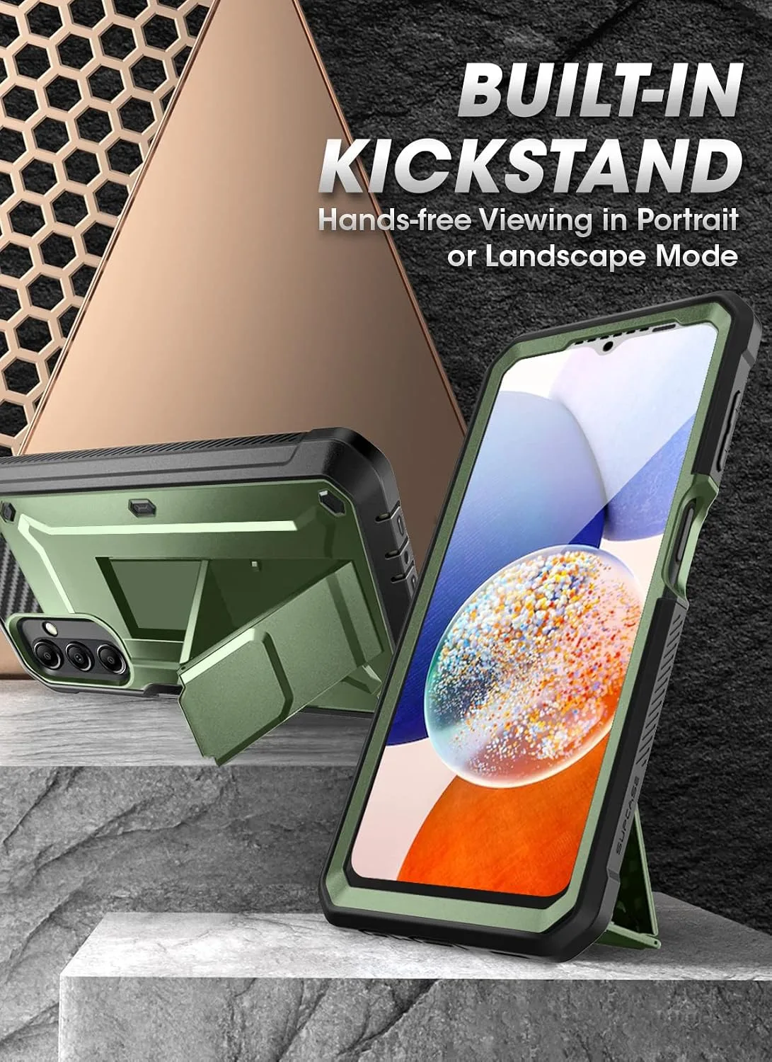 SUPCASE for Samsung Galaxy A14 5G Case with Screen Protector, Guldan