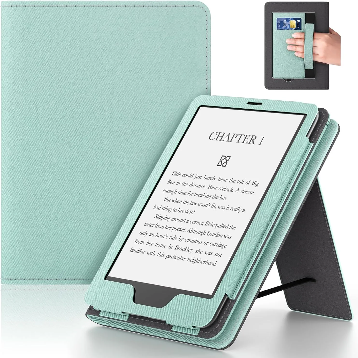 6in Tablet Case with Stand and Hand Strap,Incompatible with Old Version, Durable Synthetic Leather Cover with Auto Sleep Wake, Light Purple