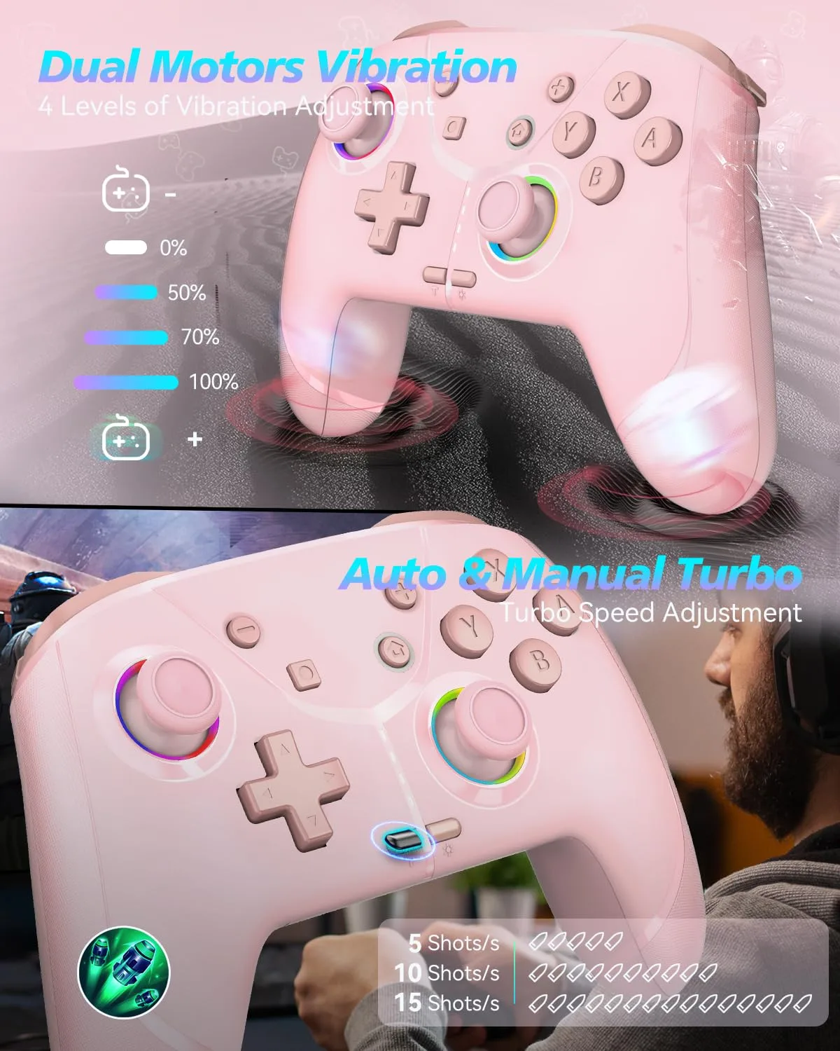 GMBACK Wireless Switch 2 Pro Controller with Loop Macro & Home Wake Up