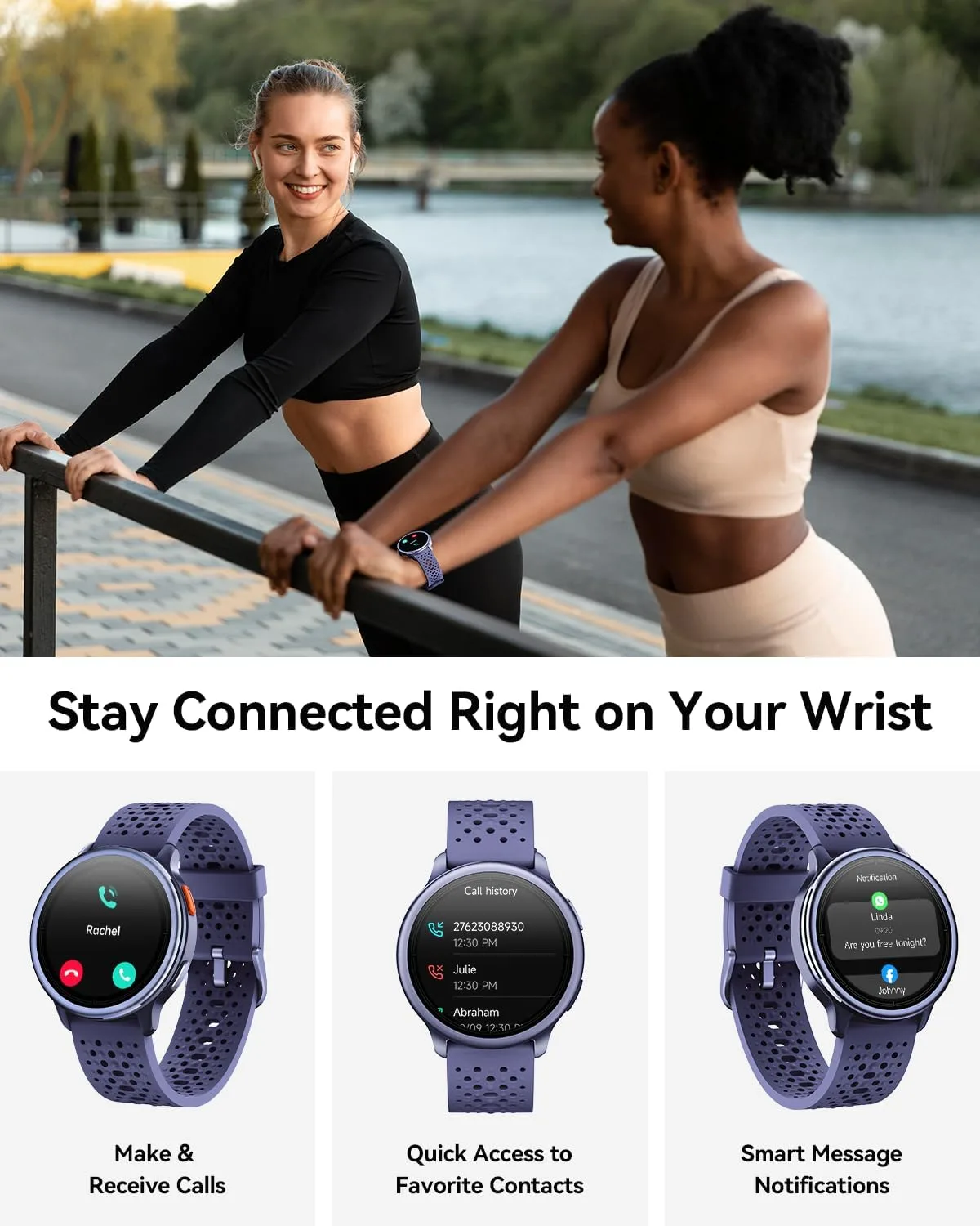 Quican Smart Watches for Men & Women, Compatible with iPhone & Android