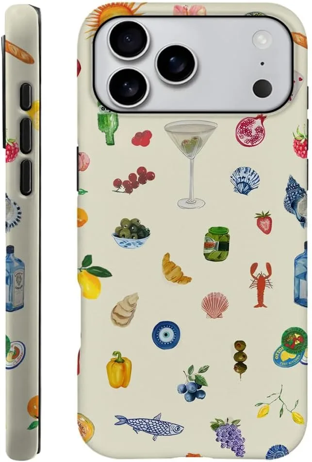 Case Compatible with iPhone 18 Pro Max/iPhone 17 Pro Max,Fall Prevention Hybrid 2-Layer Hard Shell Phone Cover for Girls Boys,Aesthetic Fruit Lily Flower Fish