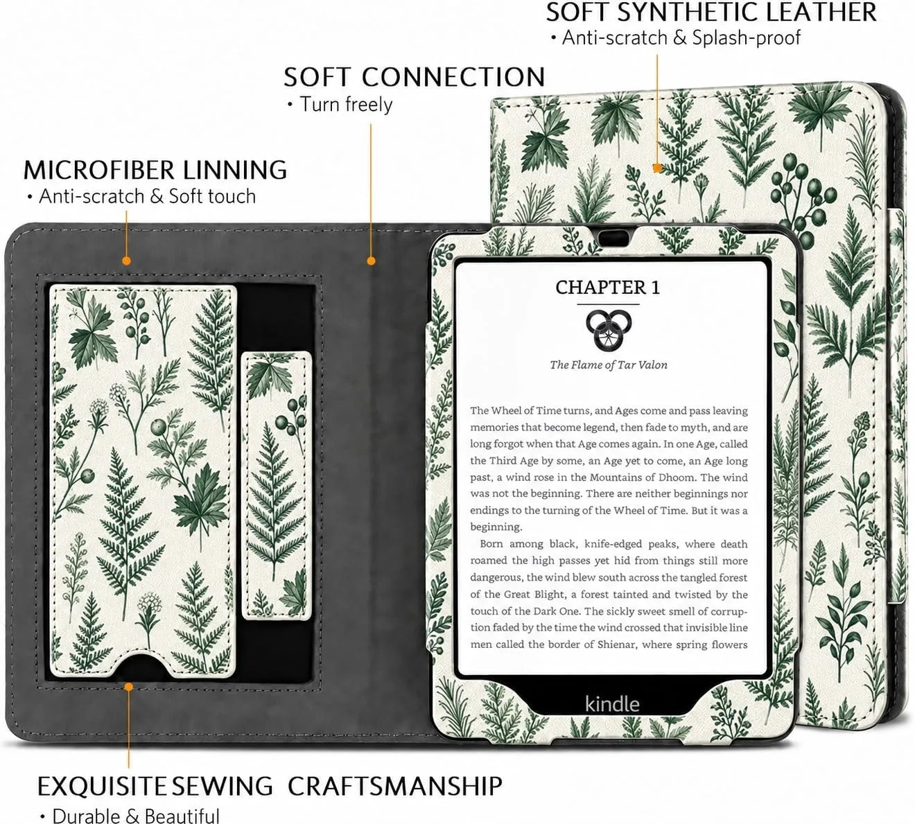 CoBak 6 Inch Case with Stand, not for iPad(A0J28), Nature Notes
