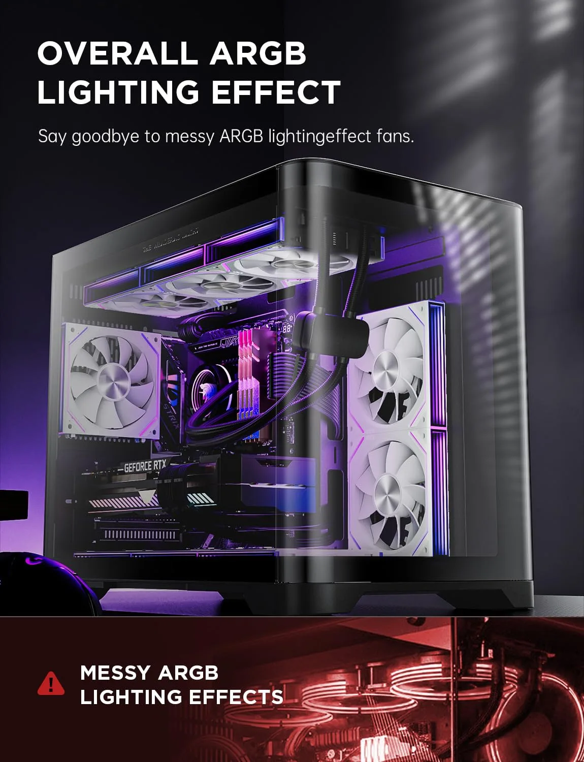 Asiahorse Dawn 120mm Case Fan, ARGB PWM 1850RPM/71CFM Airflow, Forward & Reverse Blade Design, Low Noise, Precision HDB Bearings High Performance UNI PC Fan Modular Daisy Chain