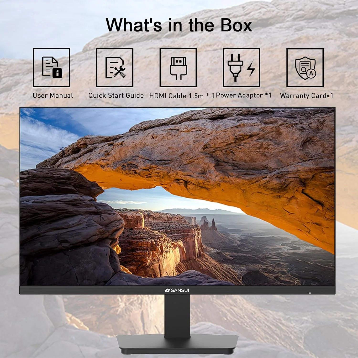 SANSUI Monitor 24 Inch 100Hz PC Computer Monitor, FHD for Home Office