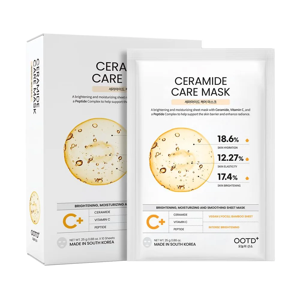 #OOTD Ceramide Face Sheet Mask (10-Pack) | Korean Facial Masks Skincare