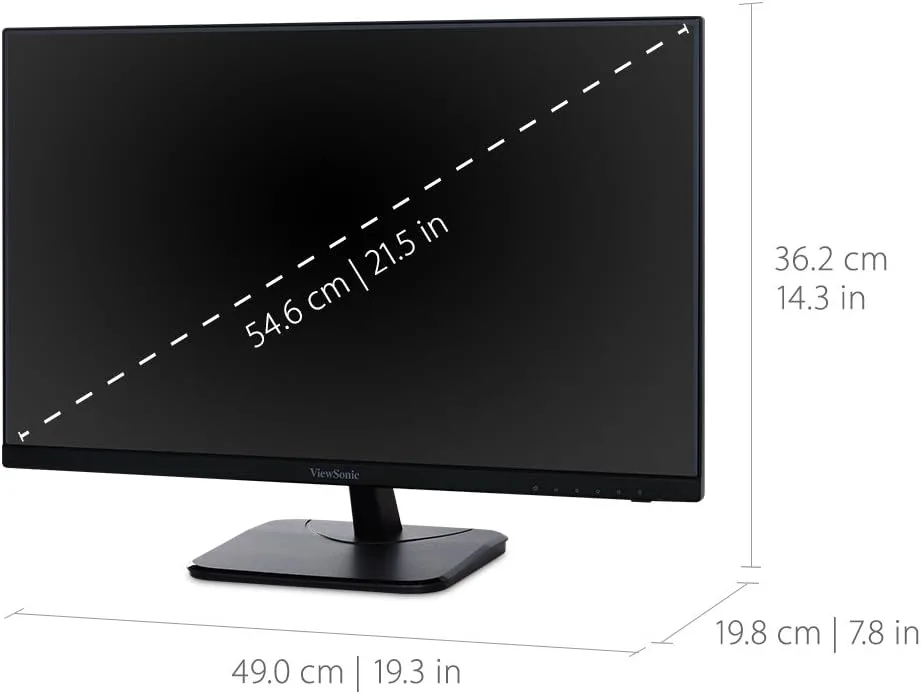 ViewSonic VA2256-MHD 22 Inch Frameless 1080p IPS Computer Monitor